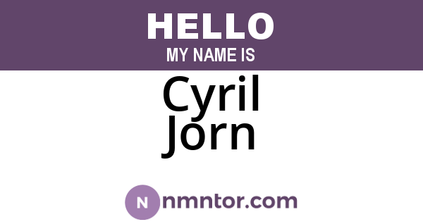 Cyril Jorn