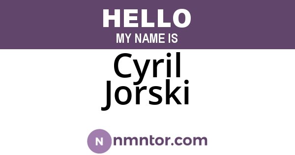 Cyril Jorski