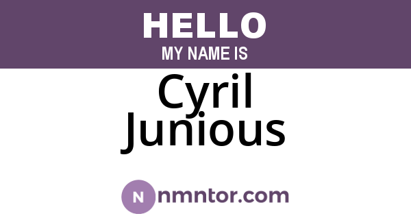 Cyril Junious