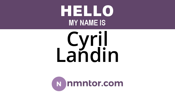 Cyril Landin
