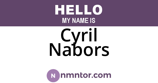 Cyril Nabors