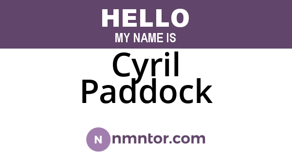 Cyril Paddock