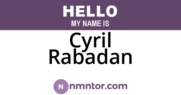 Cyril Rabadan