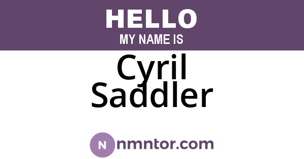 Cyril Saddler