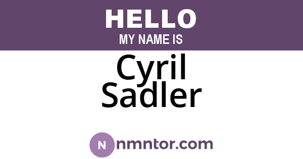 Cyril Sadler