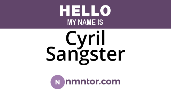 Cyril Sangster