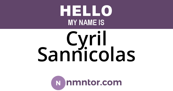 Cyril Sannicolas