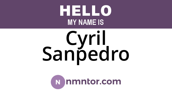 Cyril Sanpedro
