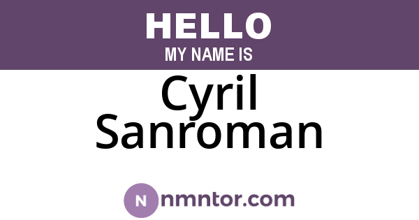 Cyril Sanroman