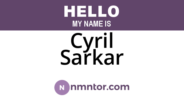 Cyril Sarkar