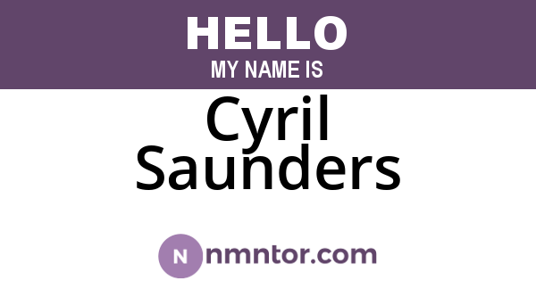 Cyril Saunders