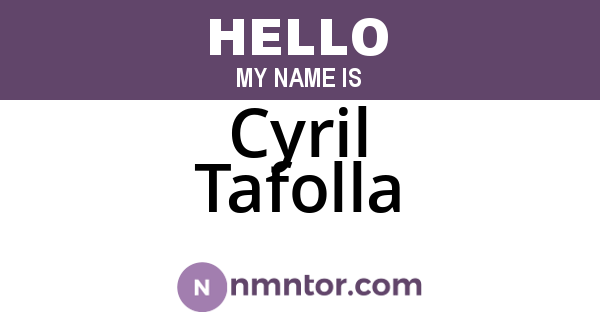 Cyril Tafolla