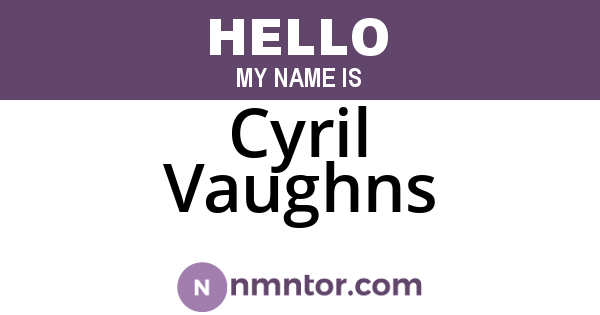 Cyril Vaughns