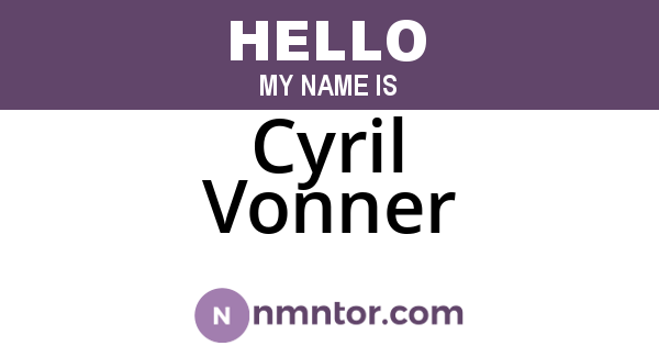 Cyril Vonner