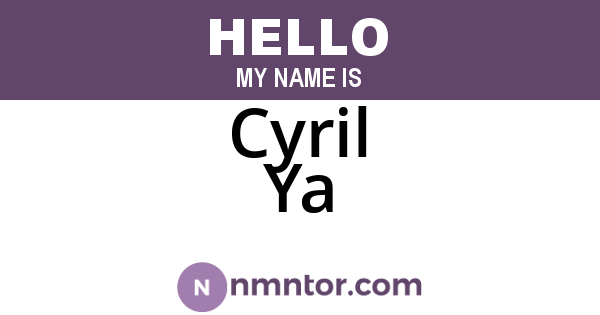 Cyril Ya