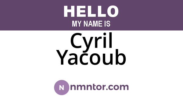Cyril Yacoub