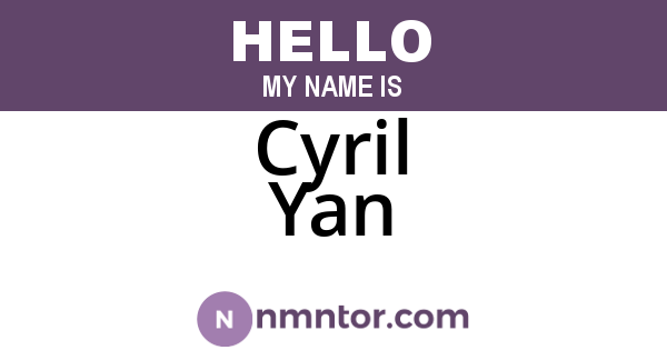 Cyril Yan