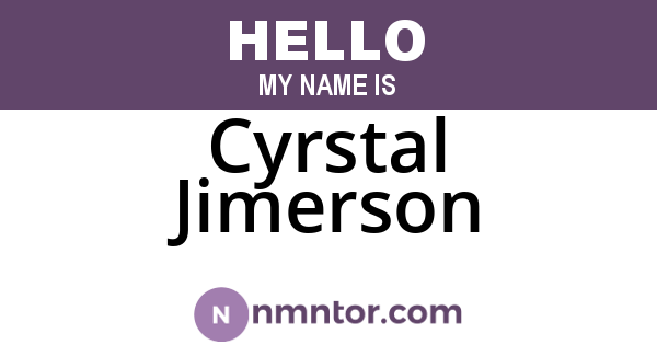 Cyrstal Jimerson