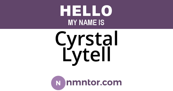 Cyrstal Lytell