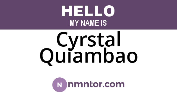 Cyrstal Quiambao