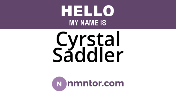 Cyrstal Saddler