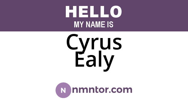 Cyrus Ealy