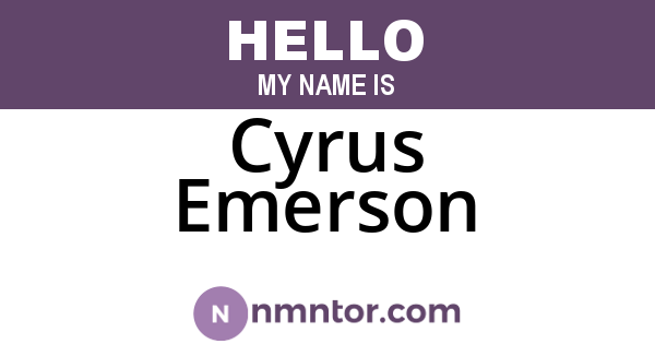 Cyrus Emerson