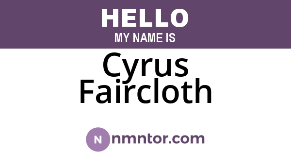 Cyrus Faircloth