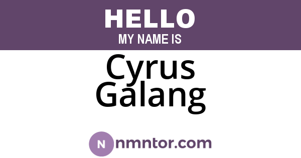 Cyrus Galang