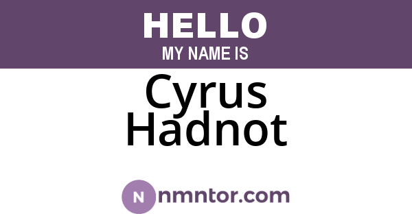 Cyrus Hadnot