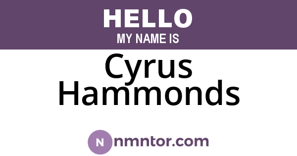 Cyrus Hammonds