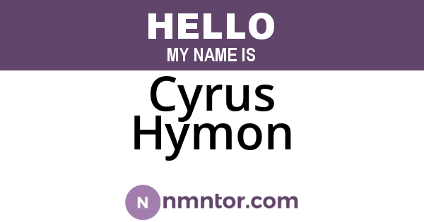 Cyrus Hymon