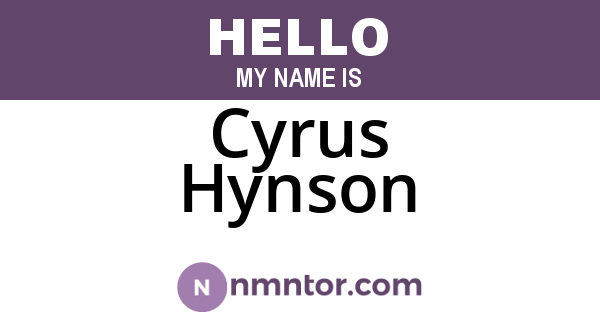 Cyrus Hynson
