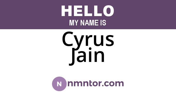 Cyrus Jain