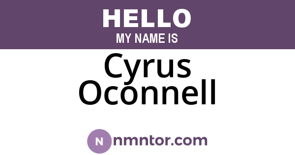 Cyrus Oconnell