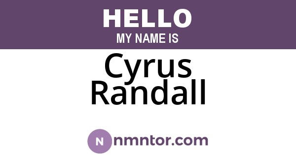 Cyrus Randall