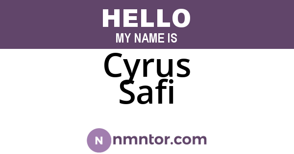 Cyrus Safi