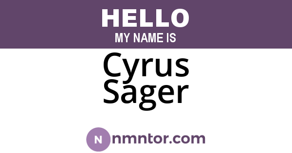 Cyrus Sager