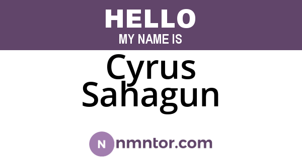Cyrus Sahagun