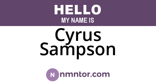 Cyrus Sampson