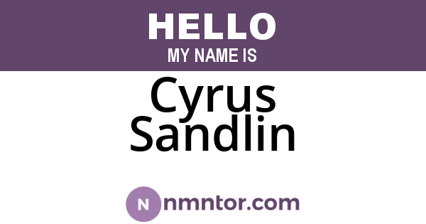 Cyrus Sandlin