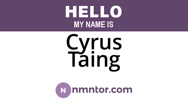 Cyrus Taing