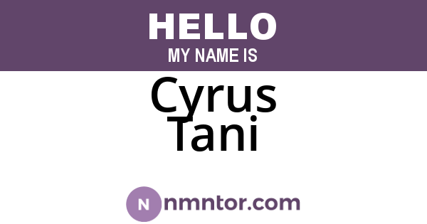 Cyrus Tani