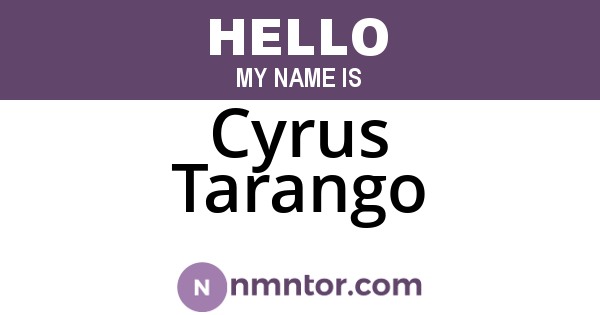 Cyrus Tarango