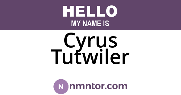 Cyrus Tutwiler