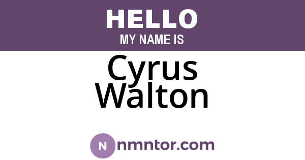Cyrus Walton