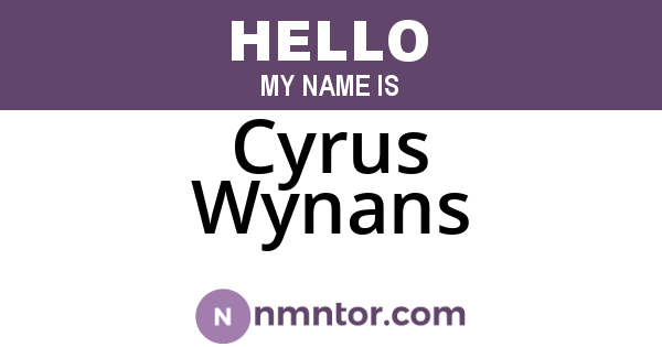 Cyrus Wynans
