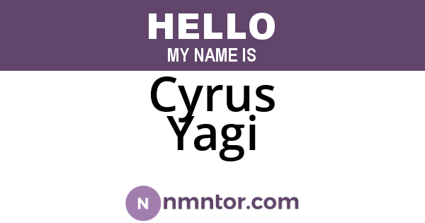 Cyrus Yagi