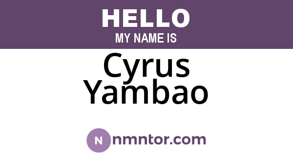Cyrus Yambao