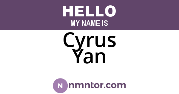 Cyrus Yan